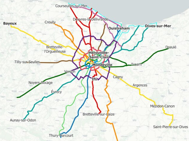 Carte - Proposition de REV autour de Caen